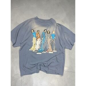Vintage 2000 Korn Band T-Shirt Giant Tag Sun Faded Graphic Tee Blue Large